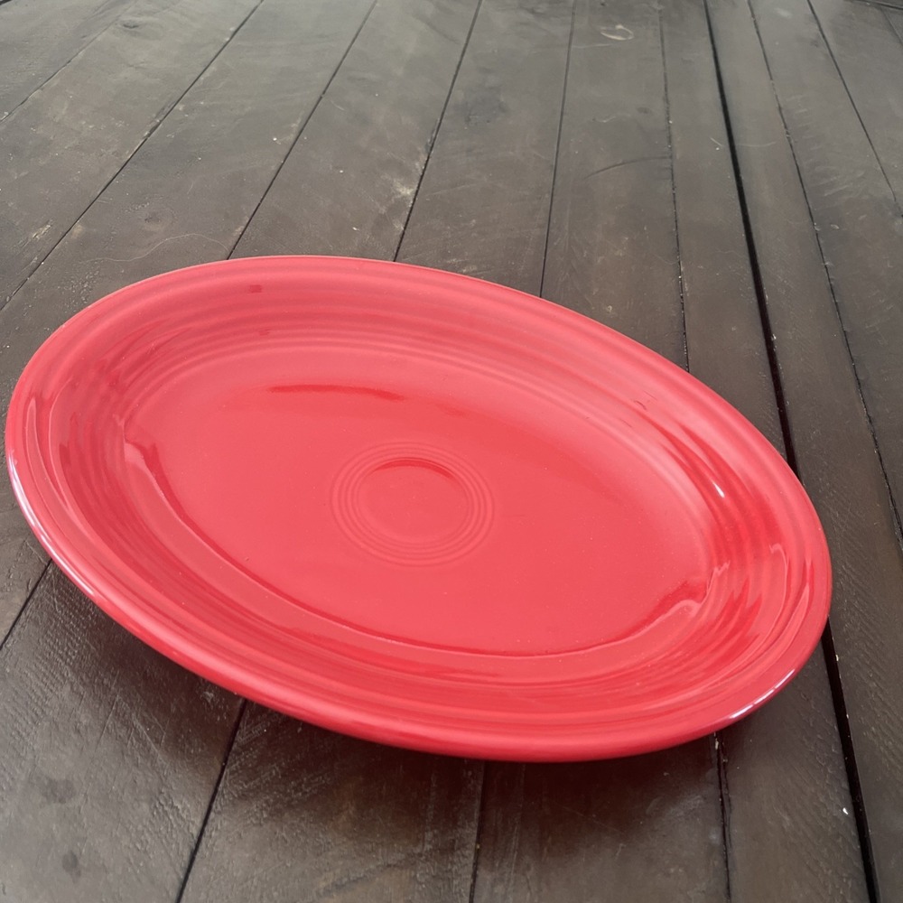 Fiestaware Scarlet Red‎  Serving Platter 9 X 11.5" 2nds Homer Laughlin Fiesta